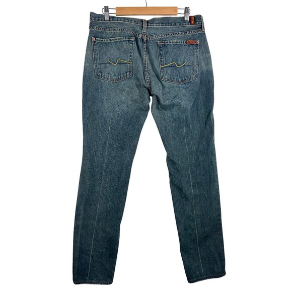 7 for all mankind low rise Y2K straight leg jeans classic‎ boho sz 32 - Picture 3 of 10